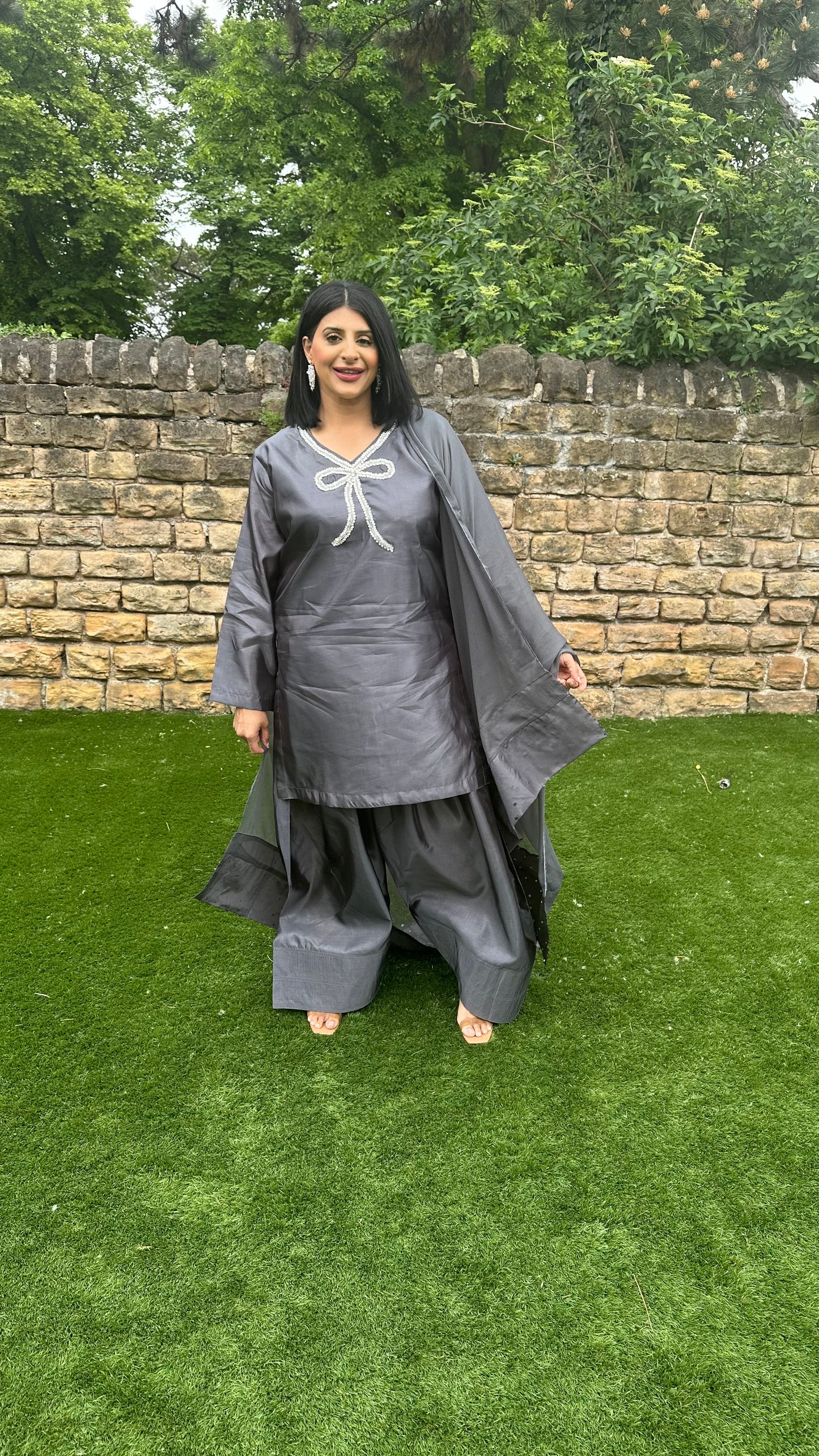 Grey Farshi Shalwar Suit