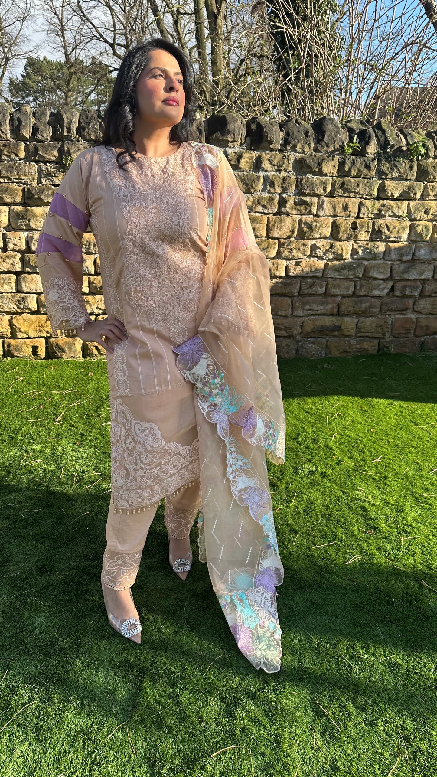 Embroidered 3-Piece Inspired Suit