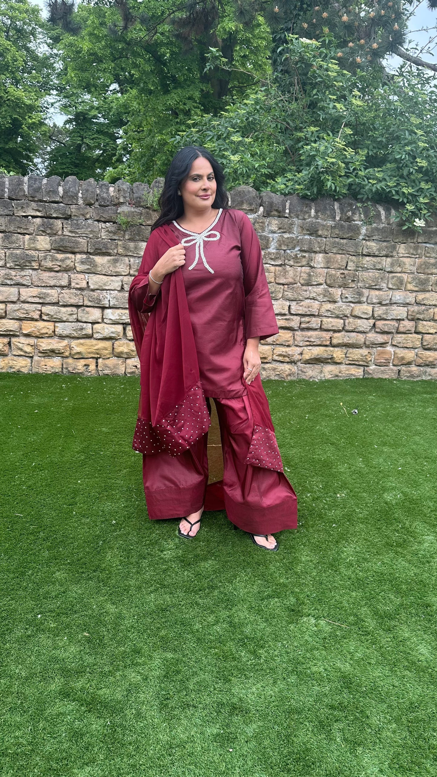 Maroon Farshi Shalwar Suit