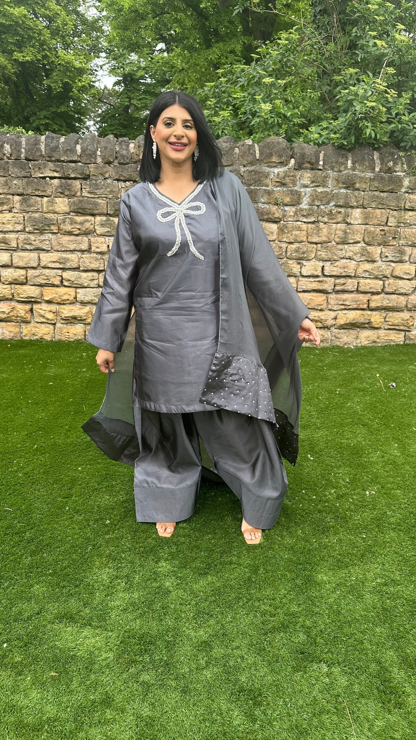 Grey Farshi Shalwar Suit
