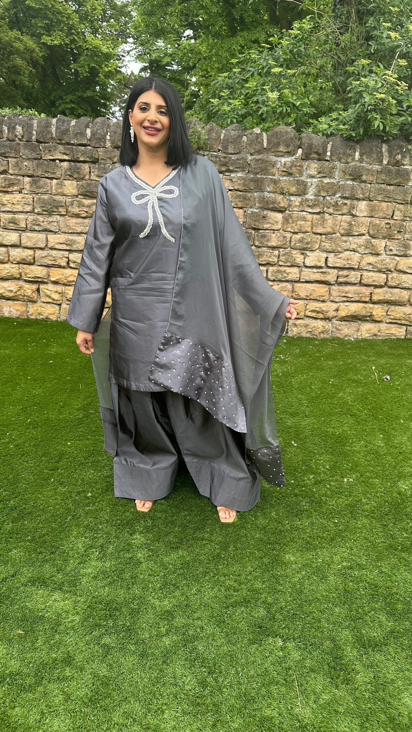 Grey Farshi Shalwar Suit