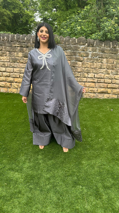 Grey Farshi Shalwar Suit