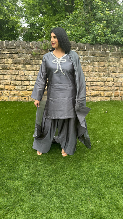 Grey Farshi Shalwar Suit