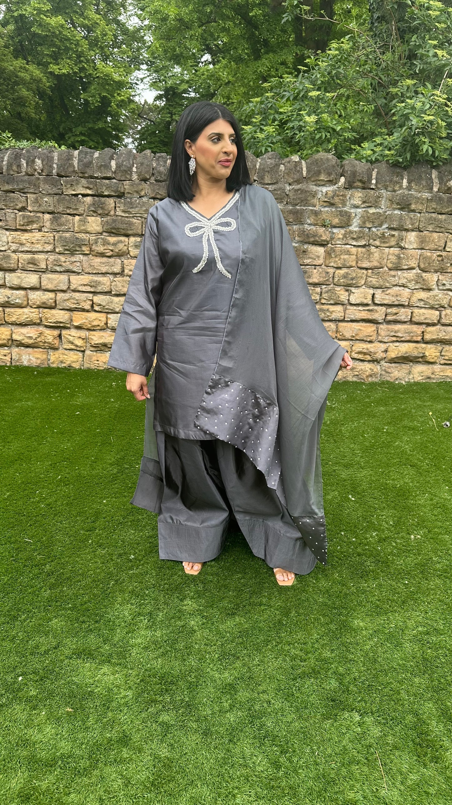Grey Farshi Shalwar Suit