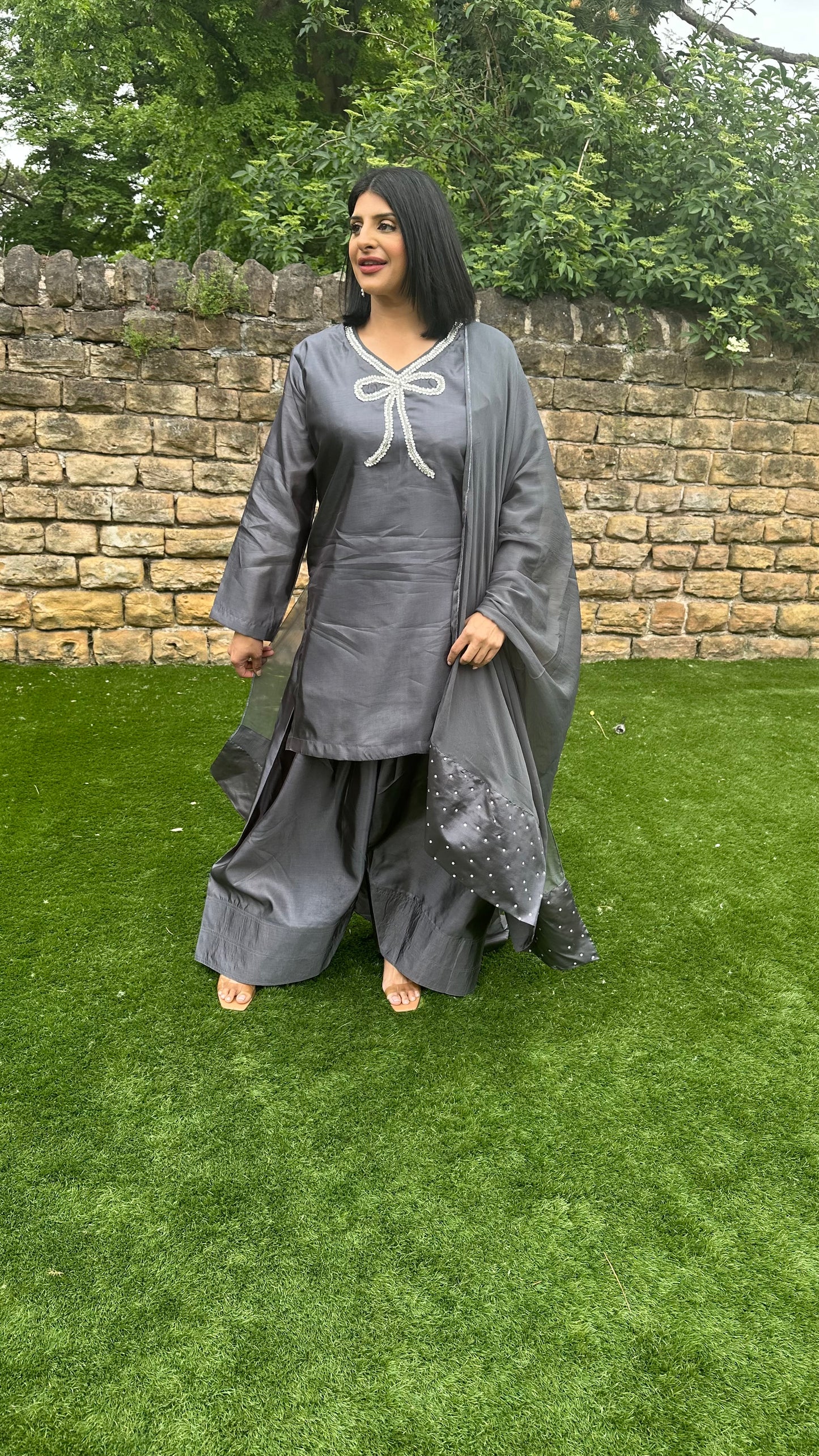 Grey Farshi Shalwar Suit