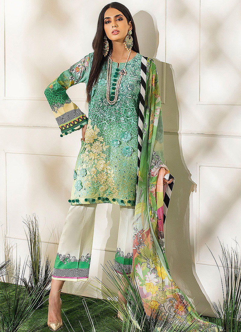 Unstitched Lawn Suit | Mushq