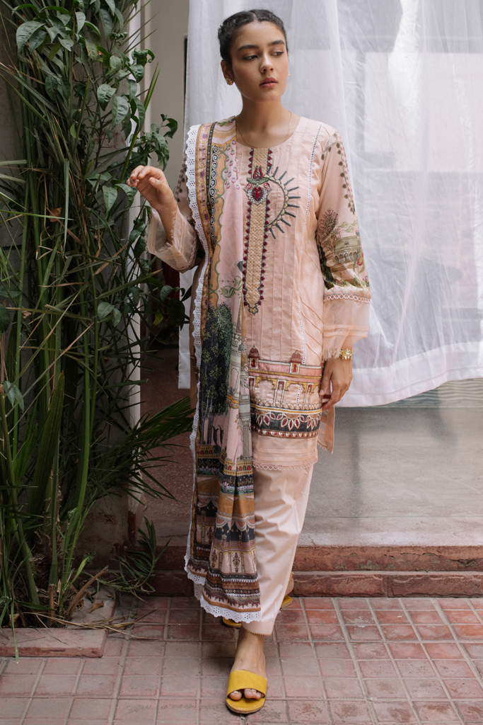 Designer 3 Piece Ready-To-Wear Suit | Qalamkar