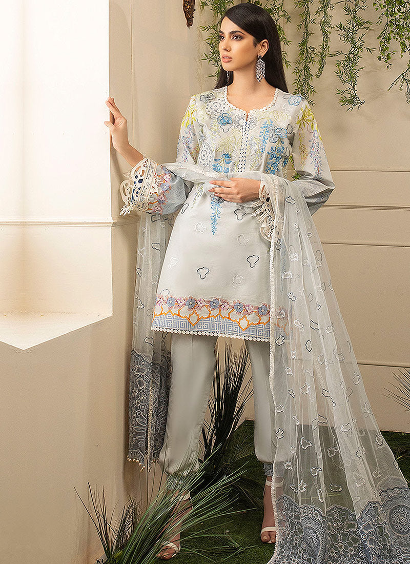 Unstitched Lawn Suit | Mushq