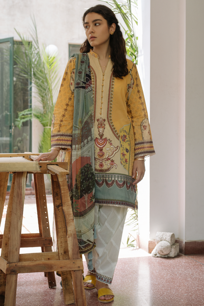 Designer 3 Piece Ready-To-Wear Suit | Qalamkar