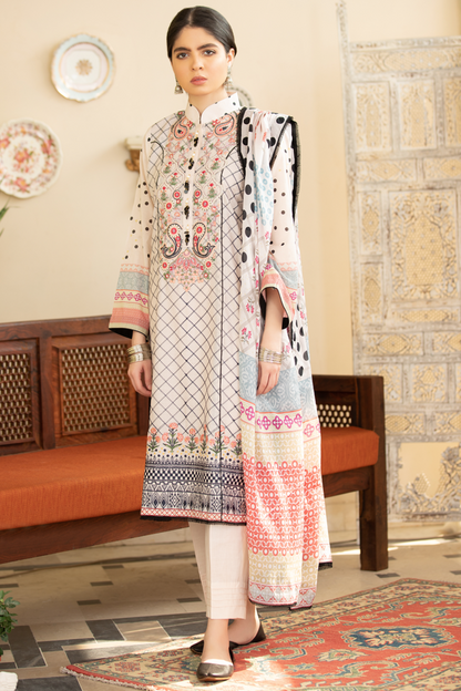 Designer 3 Piece Ready-To-Wear Suit | Qalamkar