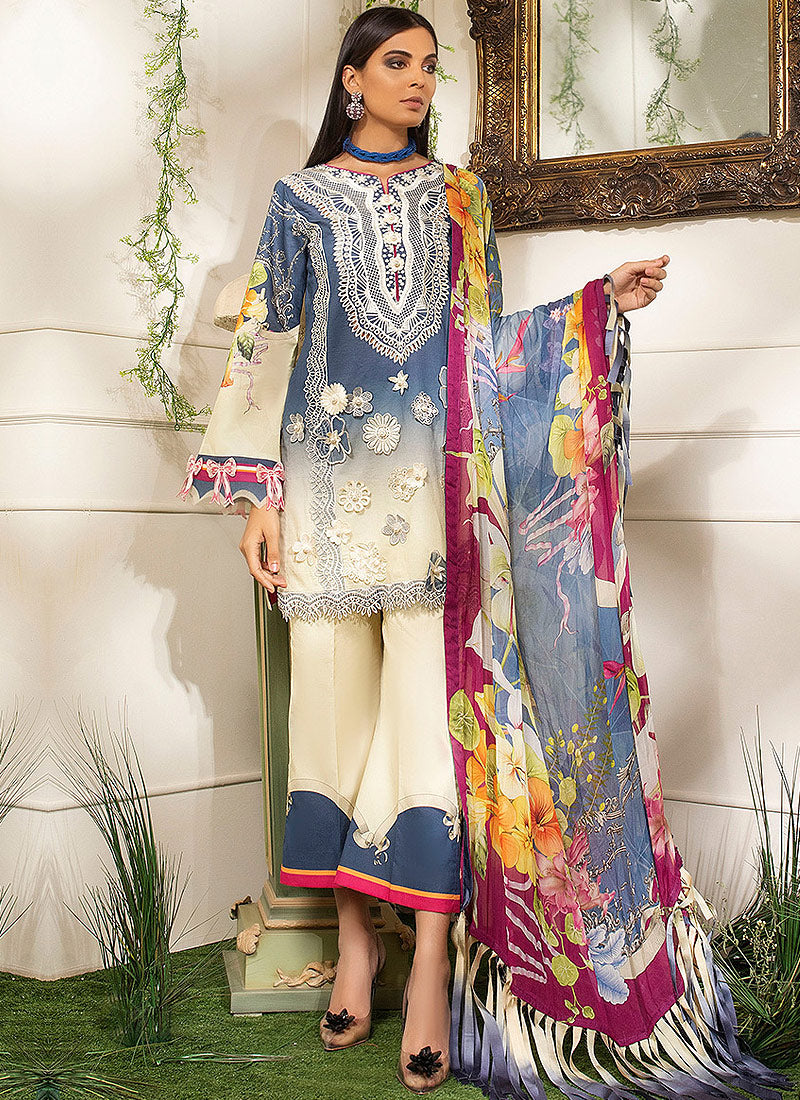 Unstitched Lawn Suit | Mushq