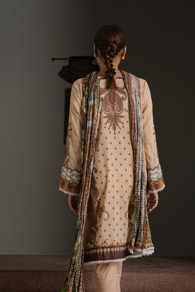 Designer 3 Piece Ready-To-Wear Suit | Qalamkar