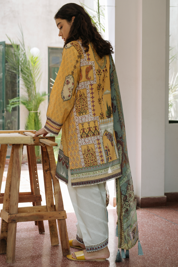 Designer 3 Piece Ready-To-Wear Suit | Qalamkar