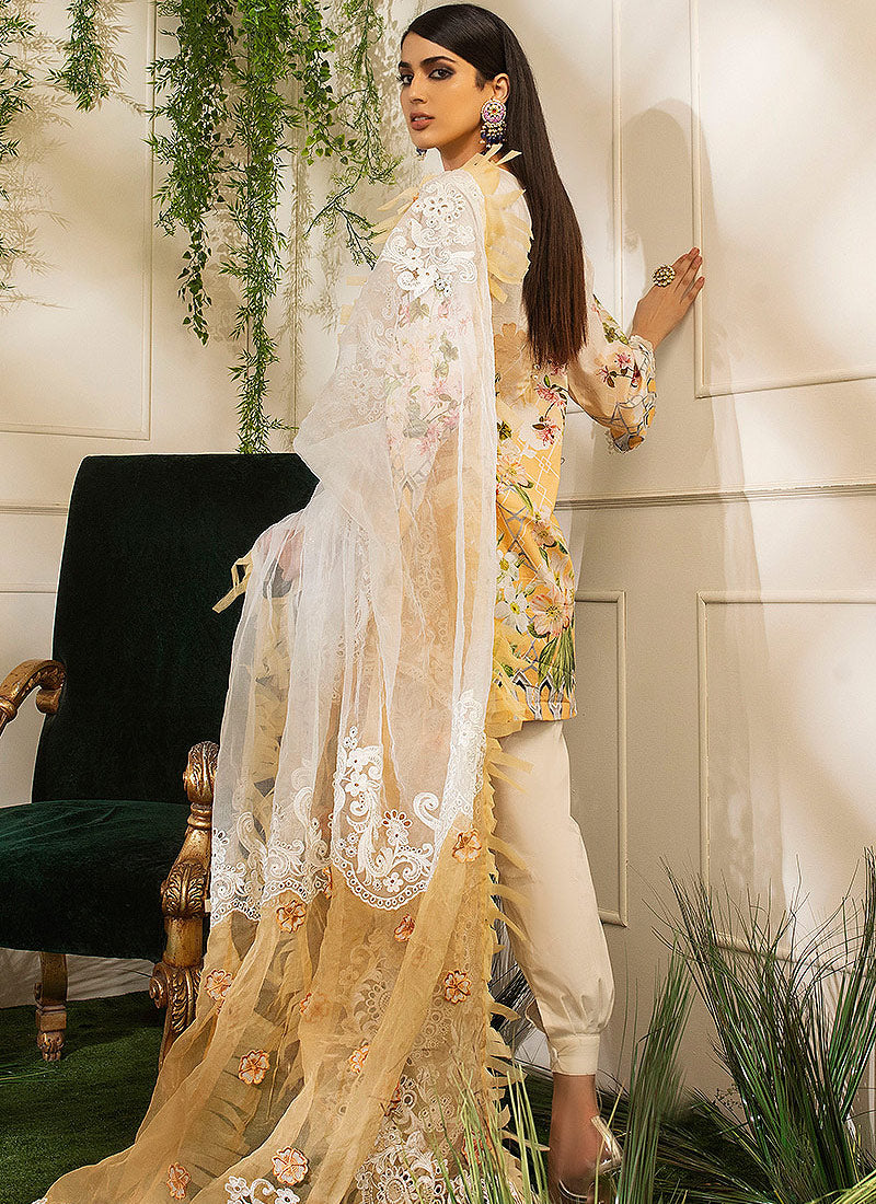 Unstitched Lawn Suit | Mushq