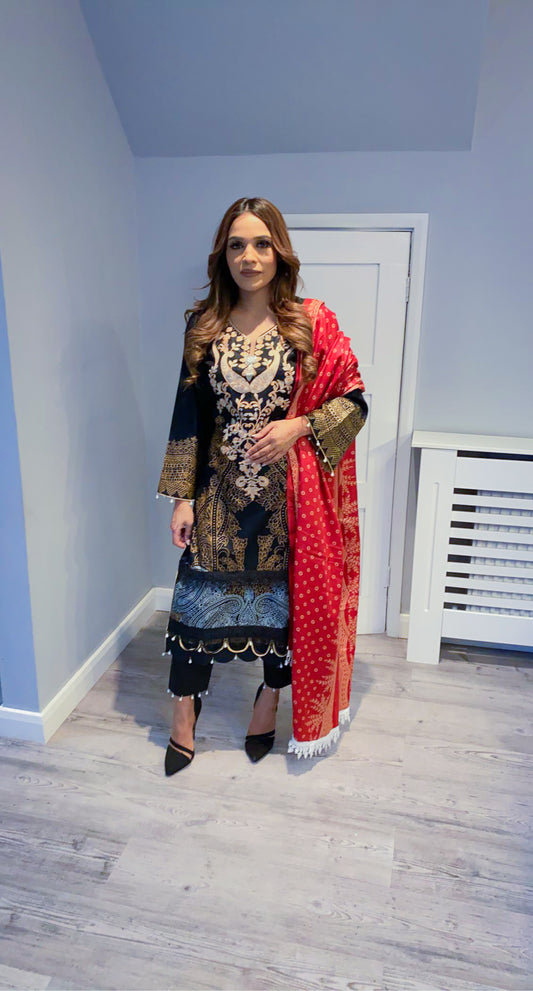 Embroidered Khaddar Suit